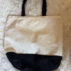 🩷 3/$18 Inspirational quote canvas shoulder bag Stylish Black and White Tote Bag thumbnail 2