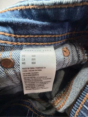 American Eagle Outfitters Distressed Folded Hem Denim Shorts - Dark Blue thumbnail 2