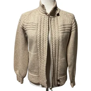 Vintage Peter G's General Stores Pure Wool Cable Knit Zip Cardigan Cream (PM) thumbnail 2