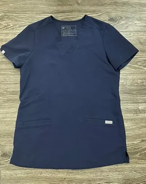 Figs Navy Blue V-Neck Scrub Top size XXS thumbnail 1