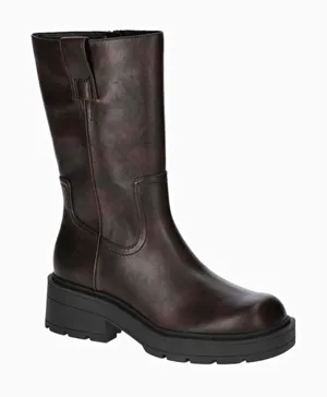 No Boundaries Women's US 9 Brown Faux Leather Mid-Calf Round Toe Zip Lug Boots thumbnail 1