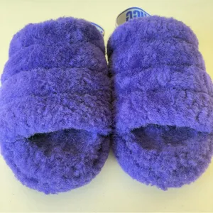 UGG Fluff Yeah Slide Women's Sheepskin Slipper Sandals Purple Size 7 ~Very Good thumbnail 6