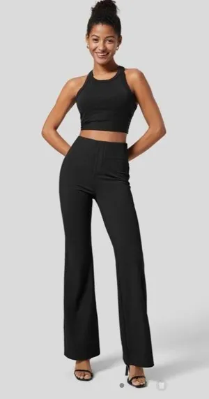 Flex High Waisted Back Side Pocket Slight Flare Work Pants thumbnail 1