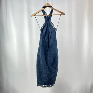 NEW Keepsake High Roads Lace Halter Dress‎ in Navy Blue Size Extra Small thumbnail 5