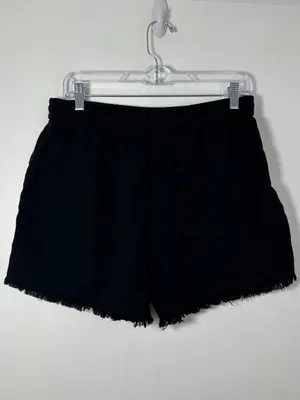 Aritzia Wilfred Free Womens Medium Sail Shorts Pull-On Drawstring Raw Hem Black thumbnail 3