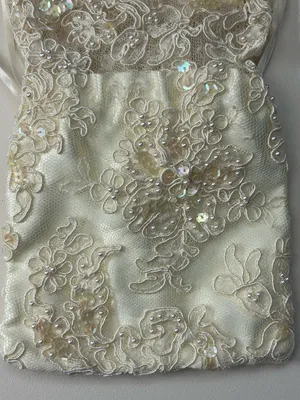 Sherry Et Cie Embellished Ivory Beaded Lace Drawstring Wedding Money Party Bag thumbnail 8