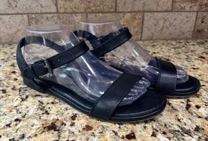 Frye Black Sandals flat comfort size 8.5‎ buckle leather thumbnail 1