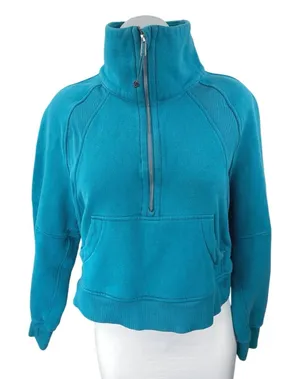 Lululemon Scuba Blue 1/2 Zip Oversized Long Sleeve Funnel Neck Sweatshirt XS/S thumbnail 1