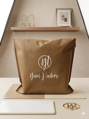 NWT Yani J'adore Elysian Collection Tote Bag Taupe Gold Hardware Convertible thumbnail 9