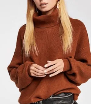 Free People Turtleneck Sweater Oversized thumbnail 1