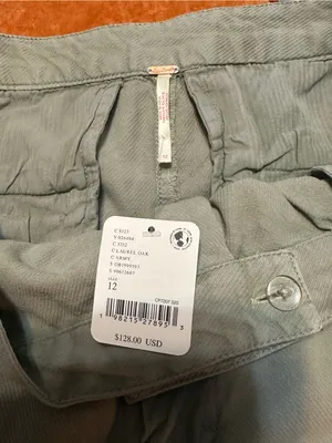 Free People Light Olive/sage Green Relaxed pleated baggy fit pants thumbnail 4