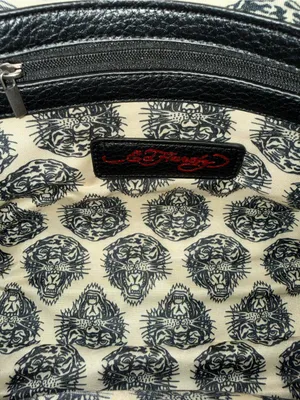 Ed Hardy Vegan Leather Skull Satchel Crossbody thumbnail 12