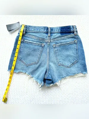 NWT Abercrombie & Fitch Annie High Rise Short - Medium Wash/Raw Edge - 00/24 thumbnail 7