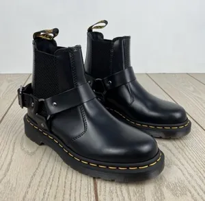 Dr. Marten's Wincox Smooth Leather Buckle Boots EU 37/L 6/M 5 Black $180 thumbnail 1