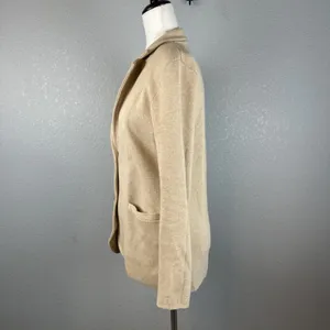 J. Crew Mercantile Womens 2 Button Sweater Blazer Size‎ S Beige 100% Cotton thumbnail 3