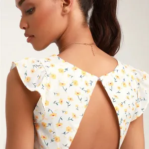 New. Lulus Strike a Posie Backless Floral Print Skater Dress thumbnail 6