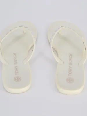 Tory Burch Studded Jelly Flip Flop Sandal Cream White 7 thumbnail 5