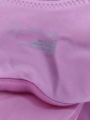 Offline By Aerie Real Me Longline Racerback Pink Paisley Athleisure Sports Bra thumbnail 7