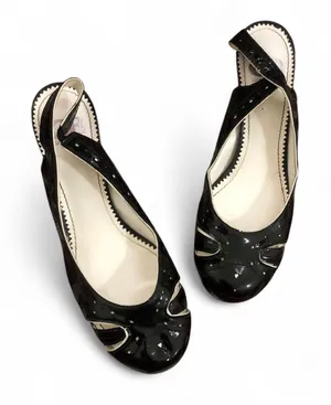 2000s Y2K Whimsygoth Black Patent Leather Celestial Ballet Ballerina thumbnail 1