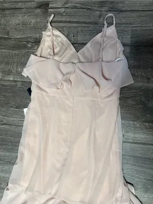Lulus Blush Pink Ruffle Chiffon Maxi Dress NWT Size Small thumbnail 7