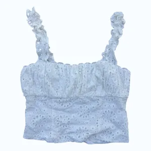 Tularosa Eyelet Crop Top Bohemian Ruffle Cotton Blouse Medium Sold by‎ Revolve thumbnail 2
