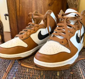 Nike Women’s White, Brown & Black High-Top Sneakers thumbnail 1