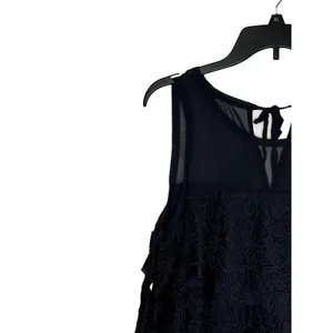 Ann Taylor Women's Top Embroidered Floral Sleeveless Tie Back‎ Crew-Neck Medium thumbnail 3