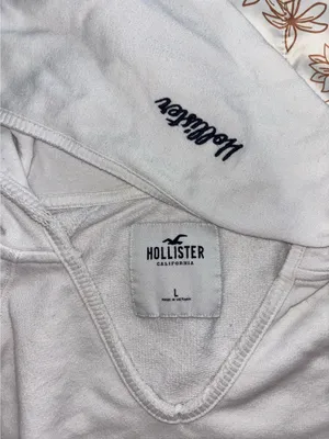 Hollister White Cropped Hoodie thumbnail 3