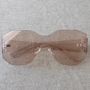 FREE PEOPLE Sidetracked Rimless Sunglasses Retro 70’s Summer Beach Neutral RARE thumbnail 5