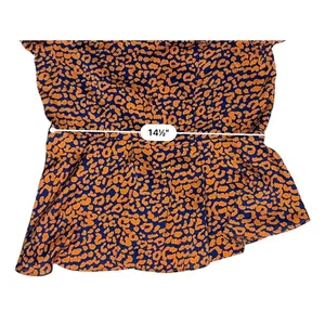 Lulu's C173T Color Me‎ Wild Cheetah Print Peplum Blouse SMALL Orange Retro thumbnail 6
