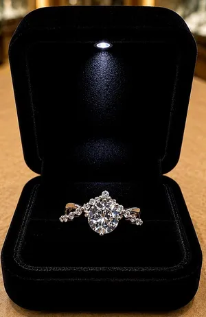 Shiny Round Cubic Zirconia in a V Setting Size 9 thumbnail 1