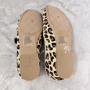 Jellypop Juni Mary Jane Flats Leopard Knitted Memory Foam Woman's 8.5 Tan Brown thumbnail 6