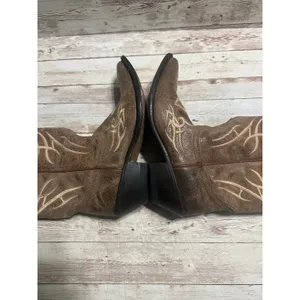 Justin Boots Western Cowgirl Women's Size 6.5 D Brown Cross Faith Brown Leather thumbnail 8