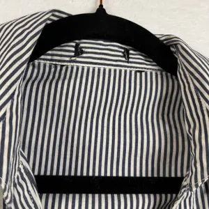 Poplin M Striped‎ Bow Waist Puff Sleeve Buttoned Blouse Frenchgirl Coquette thumbnail 7