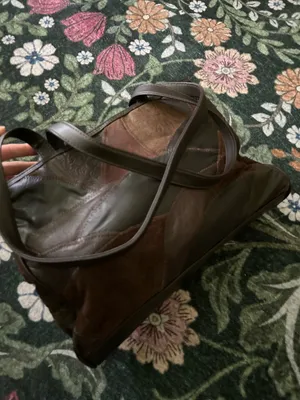 Leather patchwork purse Brown thumbnail 5