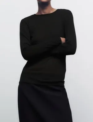 ZARA long sleeve black shirt thumbnail 1