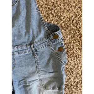 a.glow‎ Maternity Women's Blue Distressed Jean Overalls Size XL thumbnail 4