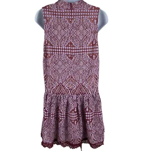 Lulus Sleeveless Cranberry Cream Laced Overlay A-line Fit & Flare Dress S thumbnail 5