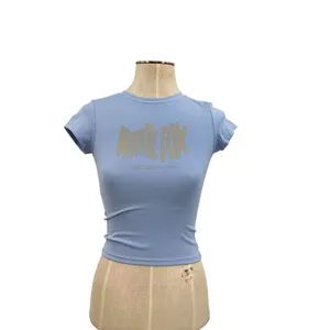 White Fox Boutique Archive 6.0‎ Baby Tee Sky Blue Shirt Short Sleeve Size XXS thumbnail 3