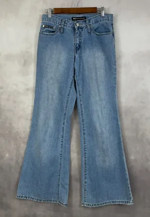 NOBABY The‎ Revolt Womens Jeans Size 30 Wide Leg Flare Y2K 2000s Streetwear thumbnail 1