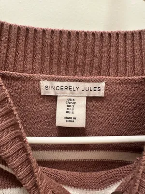 Brown Striped Sweater High Neck  thumbnail 3