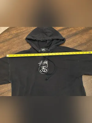 Stüssy Womens Black Embroidered Logo Lightweight Pullover Sweatshirt Cropped-Sm thumbnail 5