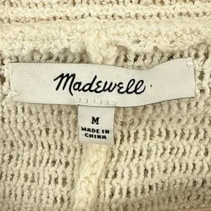 Madewell Shawl Collar Crop Cardigan‎ Sweater Marshmallow Medium Open Cotton thumbnail 6
