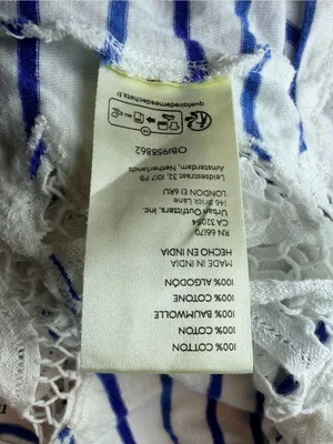Anthropologie Maeve XS Striped Lace Crochet Crop Top 100% Cotton Boho Festival thumbnail 8