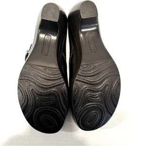 BareTraps Huntley Leather‎ Upper Mules Women's 6.5 Black Buckle Boho Casual NWOT thumbnail 6