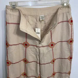 NWT $138 Ivory Lattice Embroidered Joggers XS thumbnail 7