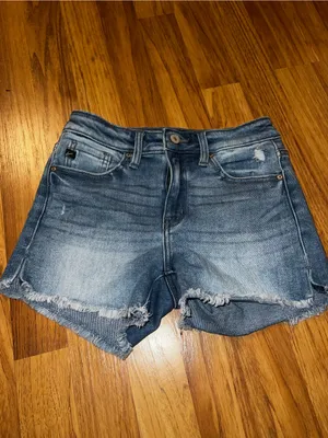 KanCan Light Blue Denim Cutoff Jean Shorts thumbnail 2