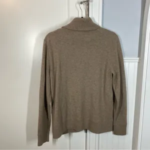 Lands' End Women's 100% cashmere Turtleneck Sweater Tan size large 14-16 luxury‎ thumbnail 5