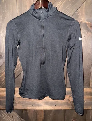 Nike Pro 1/2‎ Zip Pullover Running Top Women's Small Black EUC thumbnail 1