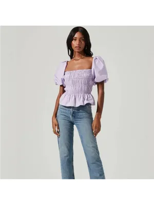ASTR The Label SAVINA BUBBLE SLEEVE TOP SOLD OUT ONLINE size XS thumbnail 3